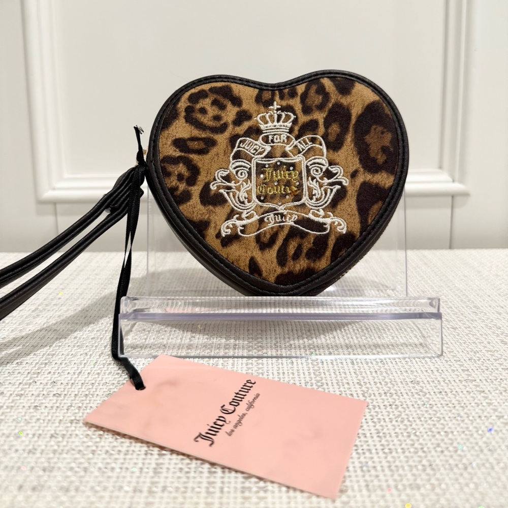 👑🤎 Juicy Couture Juicy for All Velour Leopard Print Tote Bag & Wristlet Set - Picture 13 of 17